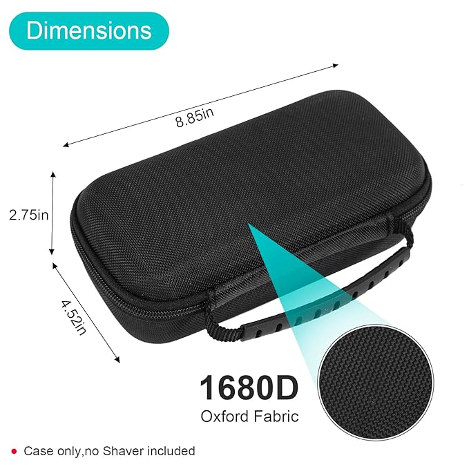 SLODE Hard Travel Case for Philips Norelco OneBlade QP2520 QP2530 QP2724 QP2834 QP2620 QP2630 QP1924 with Handle,Carrying Bag for Hybrid Electric Trimmer and Shaver (Black)