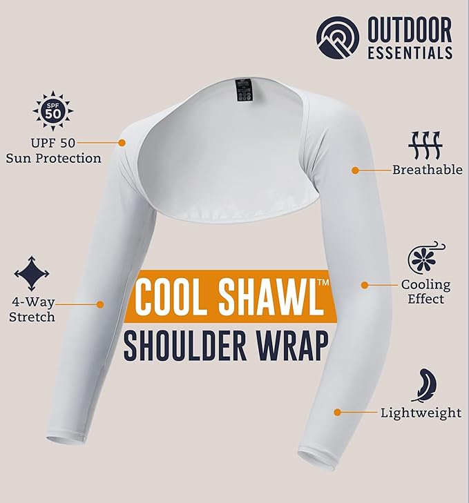 OutdoorEssentials Arm Sleeves for Women - Golf UV Shawl with Sleeves - Workout Shrug Bolero - Arm Tights for Sun Protection