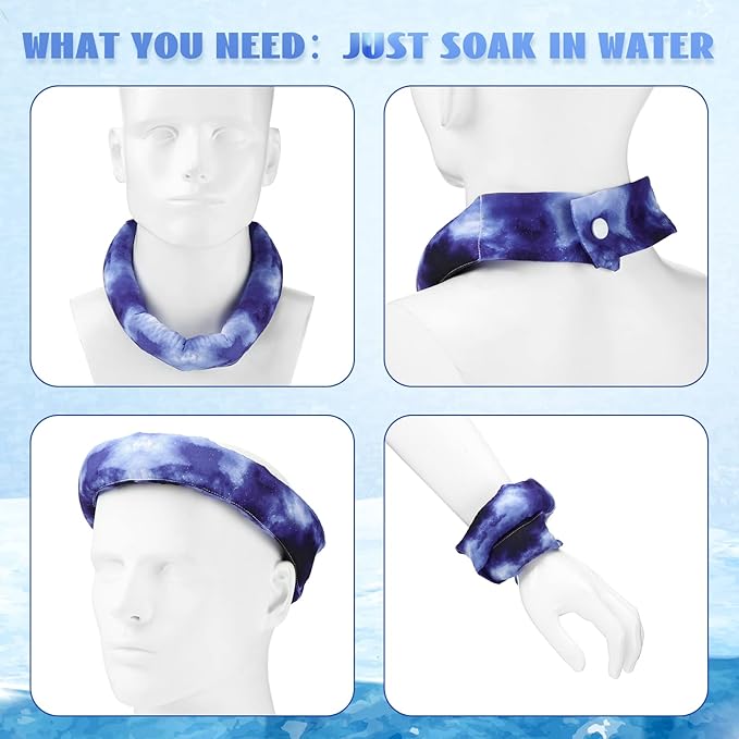 Xuhal 6 Pieces Cooling Neck Wraps Cooling Bandana Neck Cooler Ice Cooler Scarf for Women Summer Outdoor Sport Activity
