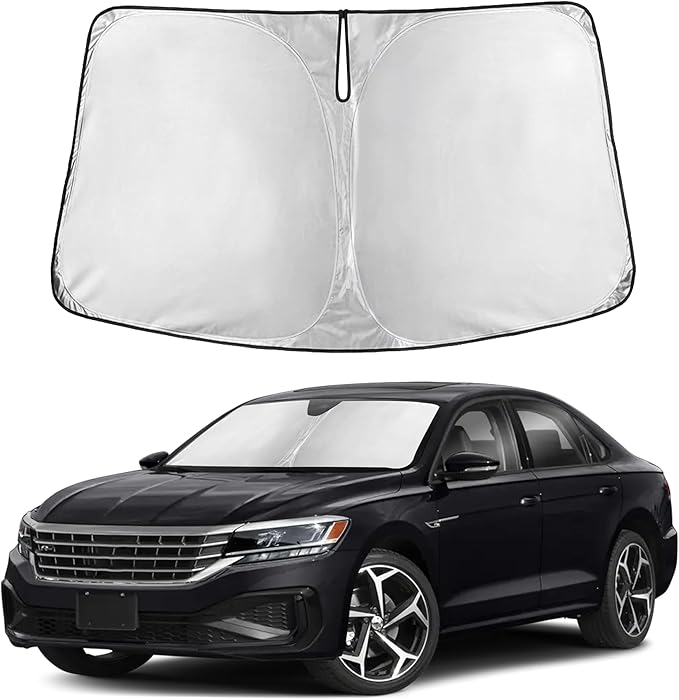 Autovir Windshield Sun Shade Fit for 2012-2020 2021 2022 Volkswagen Passat Sunshade, Front Car Window Shades Sun Visor, Blocks UV Rays & Heat, Car Accessories