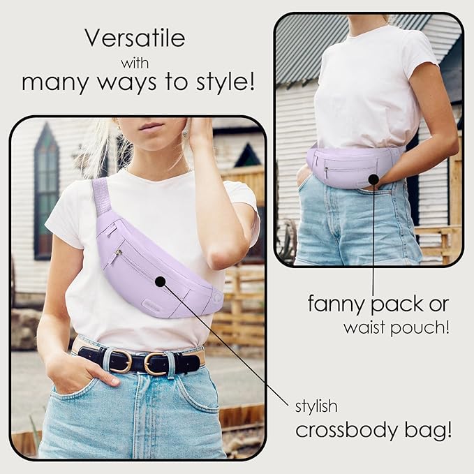 MAXTOP Large Crossbody Fanny Pack with 4-Zipper Pockets,Gifts for Enjoy Sports Festival Workout Traveling Running Casual Hands-Free Wallets Waist Pack Phone Bag Carrying All Phones