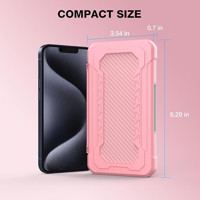 HEIYING Switch Game Case for Nintendo Switch 2/Lite/OLED, Pink Memory Games Holder with 24 Game Card Slots and 24 Micro SD Cards Slots