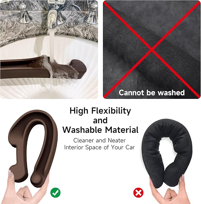 Car Seat Gap Filler Set of 2, 3IN1 Seat Side Gap Filler Plug with Storage Slot & Hook Function, Soft Foam Universal Fit Car SUV Truck Fill Gap Between Seats Console Organizer（Narrow Dark brown）