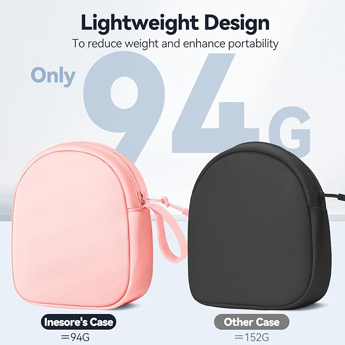 Inesore Headphone Case Compatible with JBL Tune & Live/Sony WH-CH520 510 720/ Sony MDR-ZX/Bose QuietComfort/JLab/BERIBES/TOZO/KVIDIO/SoundCore,Headset Carrying Storage Bag Headphone Pouch, Pink