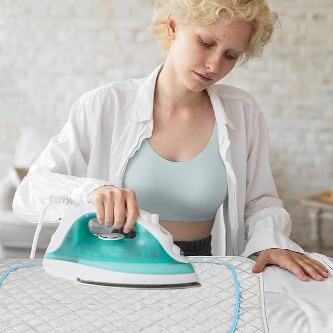 6 Pcs Portable Ironing Mat Set, Foldable Iron Mat for Ironings, Iron Pad, Magnetic Ironing Mats for Table Top for Travel Office Student Dormitory (with Silicone Irons Holder & 4 Heat Resistant Mesh)