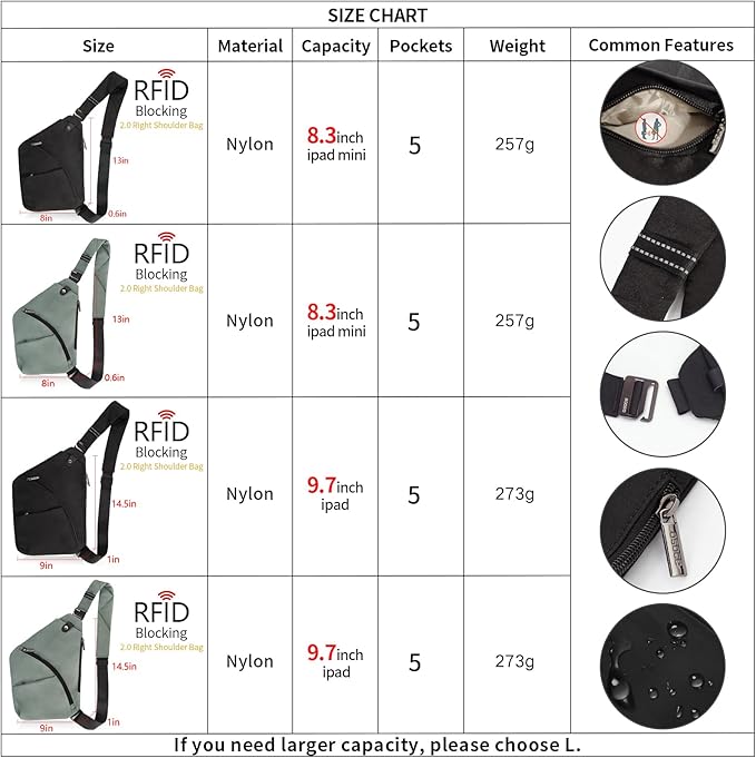 OSOCE Sling Bag for men, Anti Theft Crossbody bags for women | Daypack