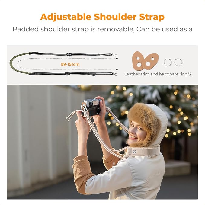 K&F CONCEPT Camera Sling Bag Small Camera Compact Case, Cute Soft Camera Pouch Handbag for Urban Street Photography