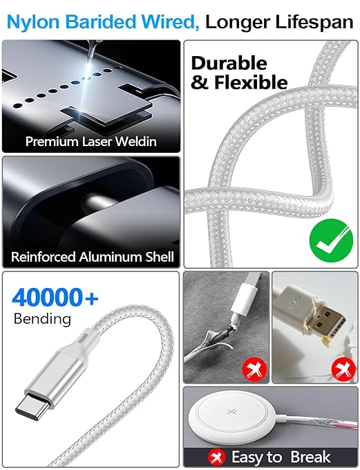 Travel Essentials,Multi Charging Cable for Apple Watch Charger/iPhone Charger/Samsung Charger,USB A & Type C Power Cable for iWatch Ultra/10-2/iPhone 17-11/Samsung S26,Serial Cables,Car[1.5M]