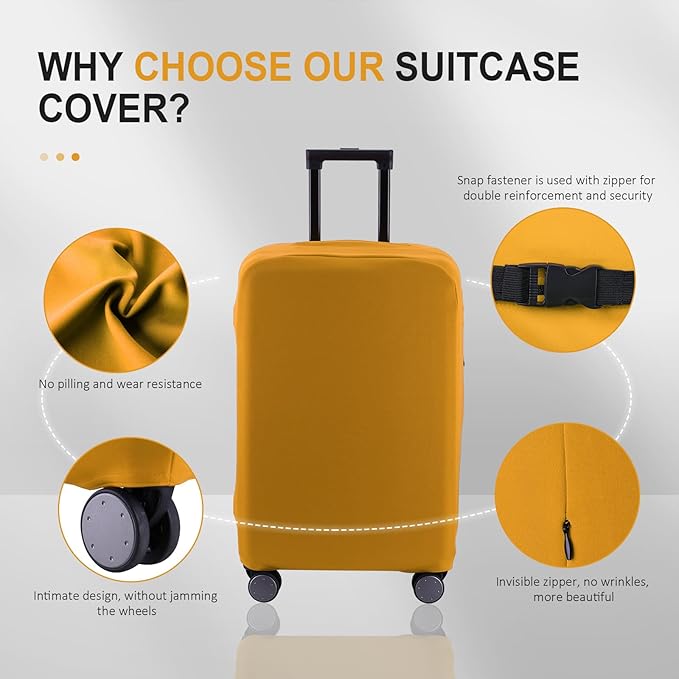 Travel Luggage Cover - Scratch-Resistant Suitcase Protector, Fit 22-23 Inch (Yellow)