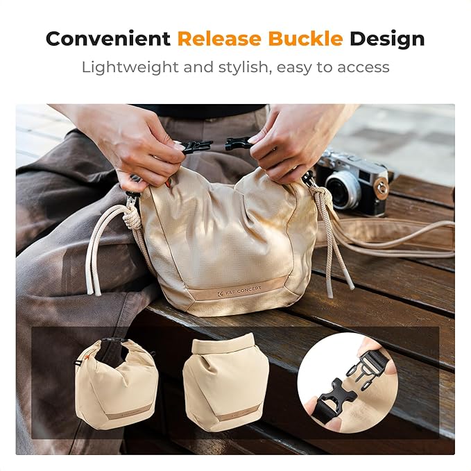 K&F CONCEPT Camera Sling Bag Small Compact Case, Cute Soft Camera Pouch Handbag for Urban Street Photography