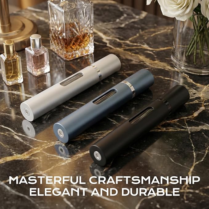 3PCS 10ml Travel Perfume Atomizers, Refillable Portable Sprayer Bottles with Bottom-Filling for Fragrance, Perfect Travel Essentials for Men & Women.