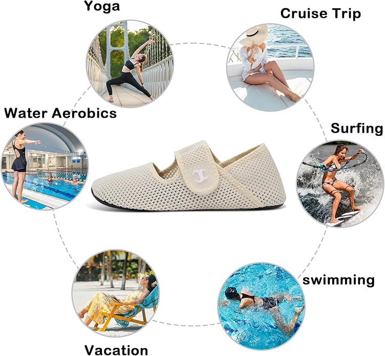 Water Shoes for Women Men Barefoot Beach Swim Aqua Socks Summer Wide Slides Sandals Quick Dry Pool River Sea Sock Shoes