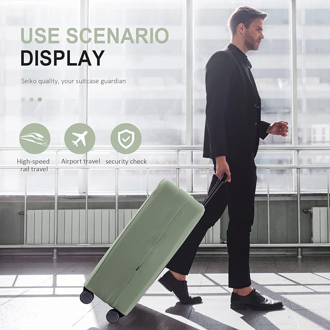 Travel Luggage Cover - Scratch-Resistant Fit 19-31 Inch, Cyan, 2XL (30-31 inch)