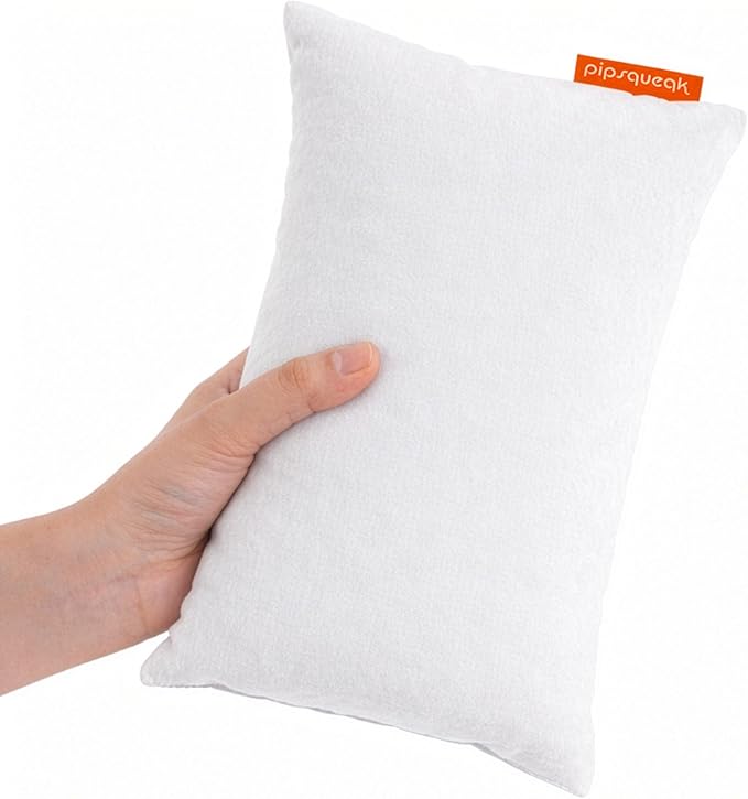 Pipsqueak Microfiber Pillow - Small, Mini, Tiny - 11 x 7 in - Perfect for Travel, Cars, Airplanes, Camping, Dogs, Toddlers, Kids, Lumbar, Knees and Neck - Ages 2 Yrs and Up