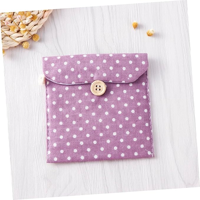 Women Sanitary Napkin Organizer Polka Dot Menstrual Pouch Portable Pad Holder Small Travel Toiletry Bag for Bathroom and Everyday Use
