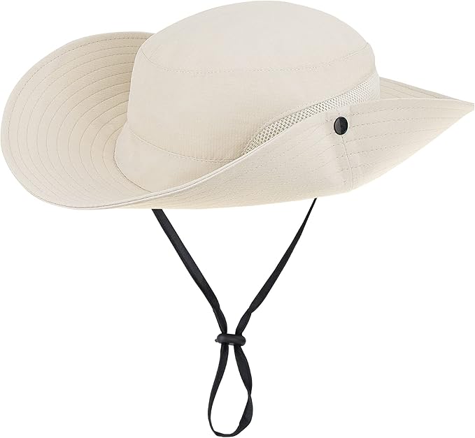 Sun Hat for Women Summer UV Protection Beach Hat Wide Brim Mesh Bucket Fishing Hat with Ponytail Hole Foldable Packable Hat