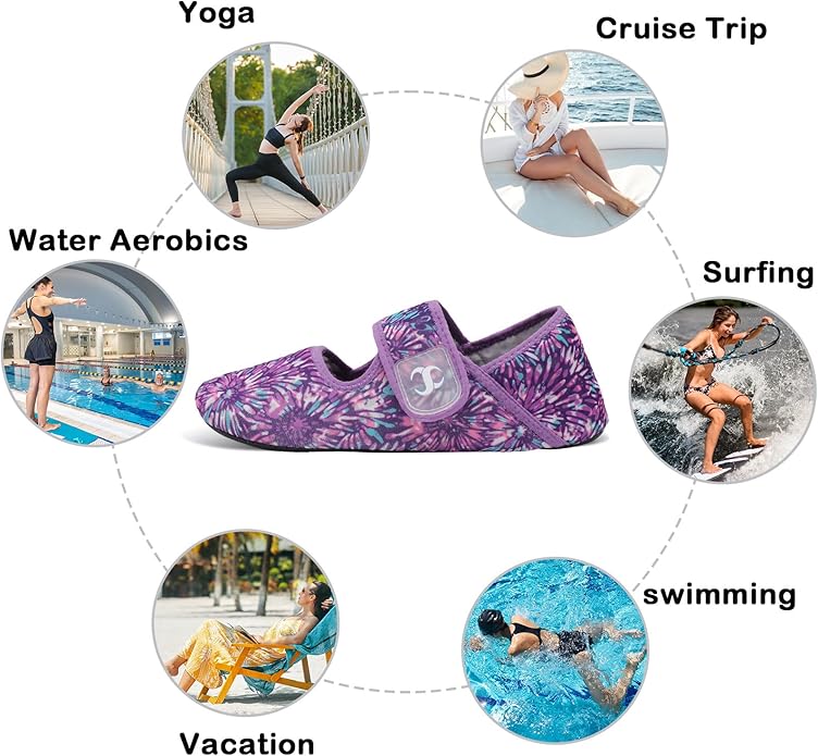 Water Shoes for Women Men Barefoot Beach Swim Aqua Socks Summer Wide Slides Sandals Quick Dry Pool River Sea Sock Shoes