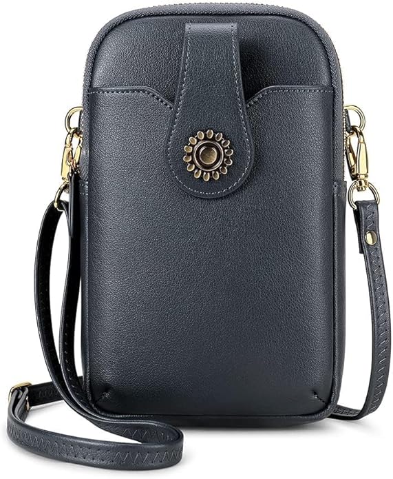 Peacocktion Small Crossbody Bags for Women, Leather RFID Cell Phone Purse, Trendy Travel Crossbody Purses with Zipper