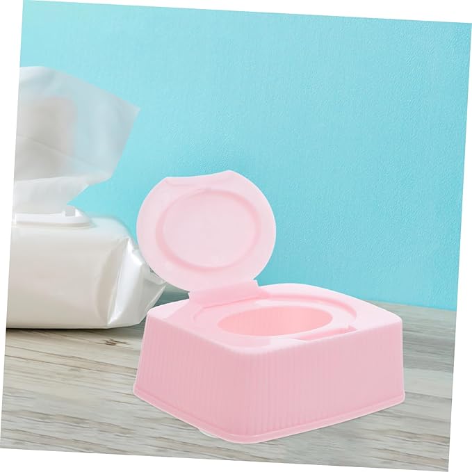 Wet Wipes Storage Box Flip Wipe Holder Travel Dispenser Storage Container for Makeup Cotton Nursery Bathroom Pink