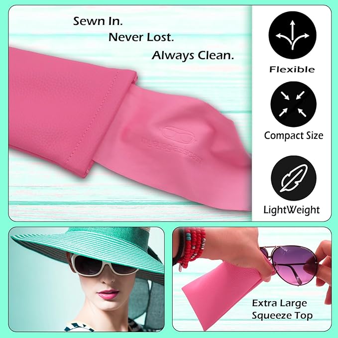 Soft Sunglasses case | Large Glasses Case Holder - Eyeglass Pouch Squeeze Top | Glasses pouch Lightweight Extra Layers