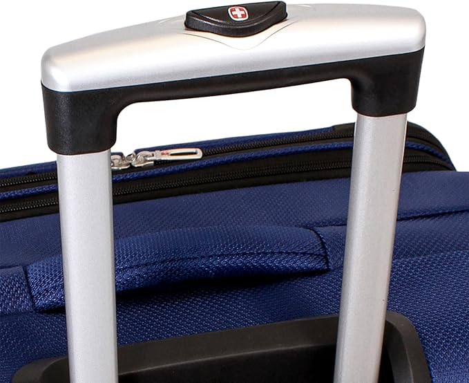 SWISSGEAR Sion Softside Expandable Spinner Luggage Durable Lightweight Travel Suitcase, Blue, Carry-On