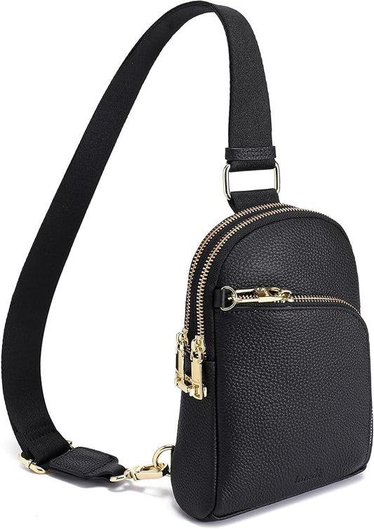 INICAT RFID Blocking Sling Bag, Anti Theft Crossbody Bag for Women Compact Travel Purses Leather