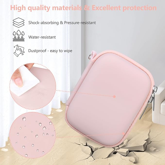 Computer Memory Card Readers Organizer Case Compatible with SD Card Reader, USB C SD Card Reader, TF Card, Micro SD Card, Portable Memory Card Accessories Storage Bag Travel Case, Pink