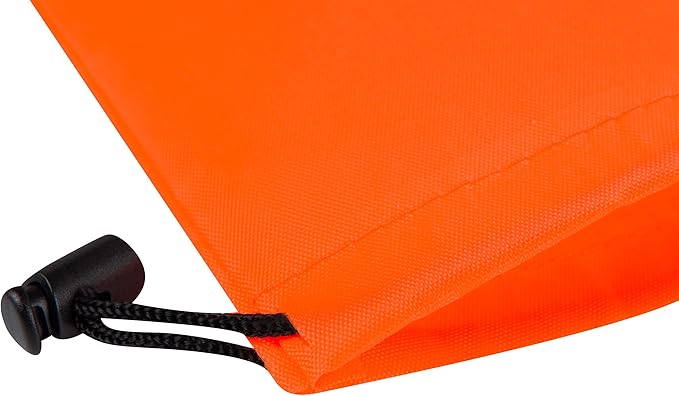 PALTERWEAR Drawstring Pouch (5 x 7 Inch - 12 Pack - Orange) Small Nylon Cinch Bag with Toggle for Travel, Gym and Storage