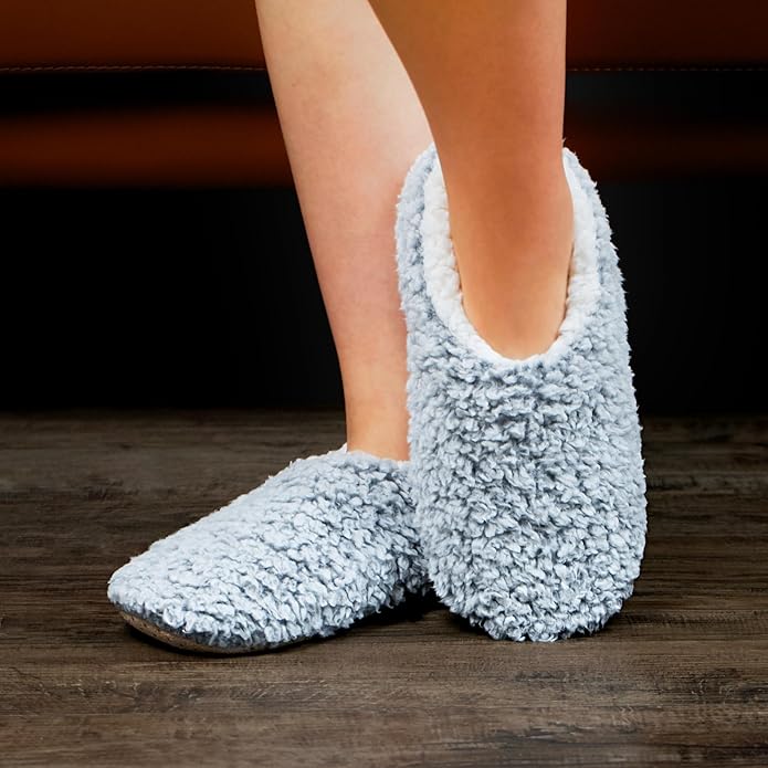 cosyone1997 2-Pair Slippers for Women Indoor Non Slip Soft Sole Plush Sherpa Lined Cozy Comfortable House Slippers