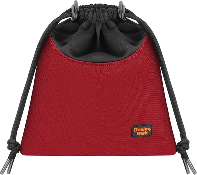 Portable Headset Carrying Pouch, Lightweight Headphone Storage Bag Headphone Case Bag Soft Travel Pouch for Over-Ear Headphones/Gaming Headsets/Neckband Earbuds (Large Red)
