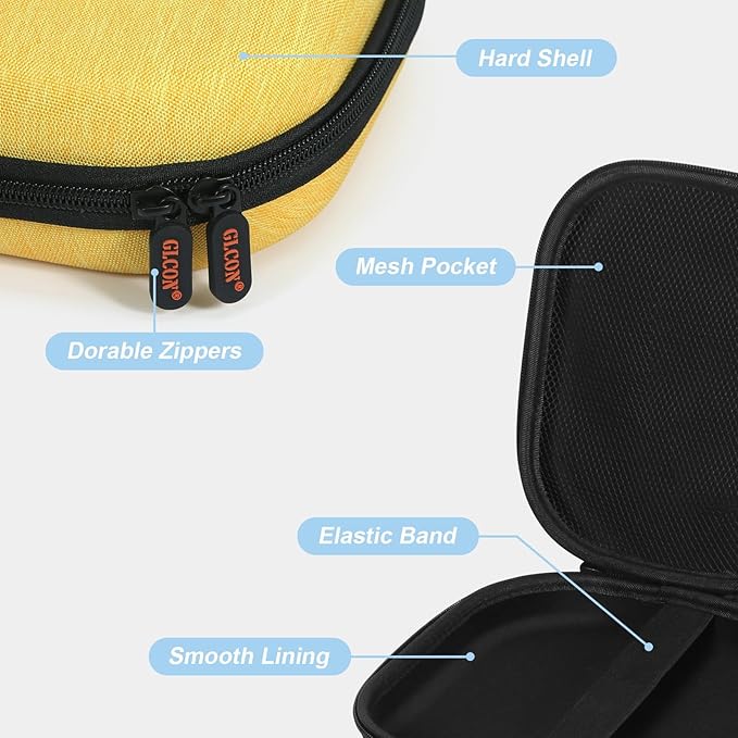 Hard Shell Headphone Case - Durable Zipper Headphones Case Portable Carrying Pouch Bag Compatible with JBL 770NC/720BT/520BT/510BT, Sony WH-CH520/WH-CH720N, Soundcore, Bose, Jlab, TOZO Headphones
