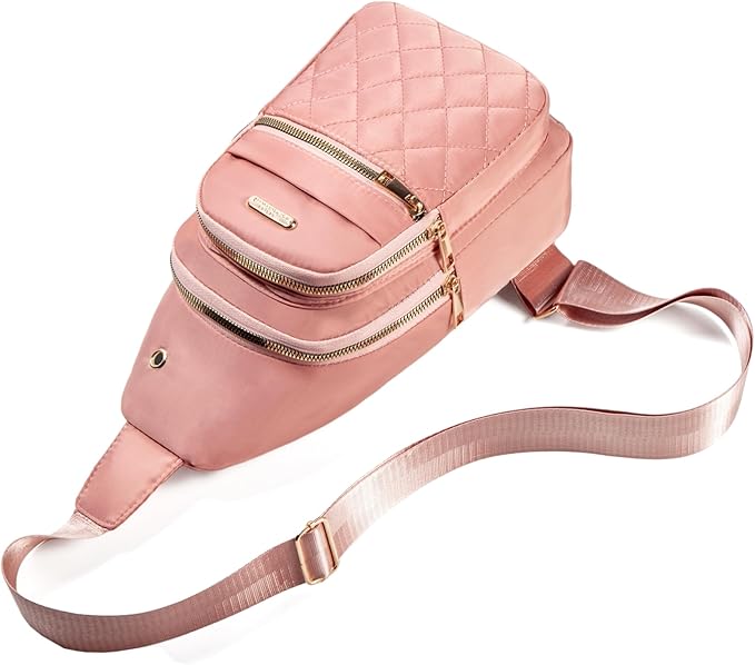 Banelu Small Sling Bag Crossbody Sling Backpack for Women, Small Crossbody Purses Cross Body Bag - Pink