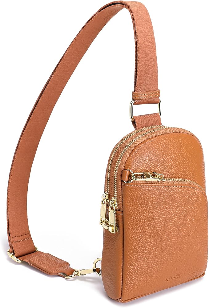 INICAT RFID Blocking Sling Bag, Anti Theft Crossbody Bag for Women Compact Travel Purses Leather