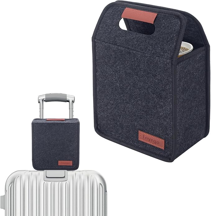 Foyego Portable Drink Holder - Foldable Travel Carrier with Reusable Insulated Coffee Cup, 2 Cup Holder, Free Your Hands