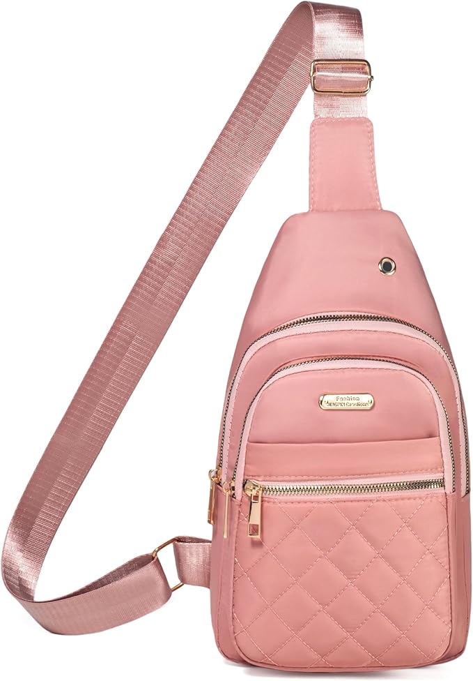 Banelu Small Sling Bag Crossbody Sling Backpack for Women, Small Crossbody Purses Cross Body Bag - Pink