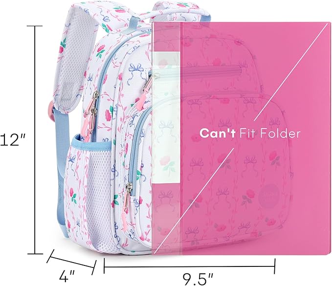 mibasies Toddler Backpack for Girls 2-4: Preschool Kindergarten Backpack - Cute Kids Backpacks for Girls - Bowknot Rose Sky Blue