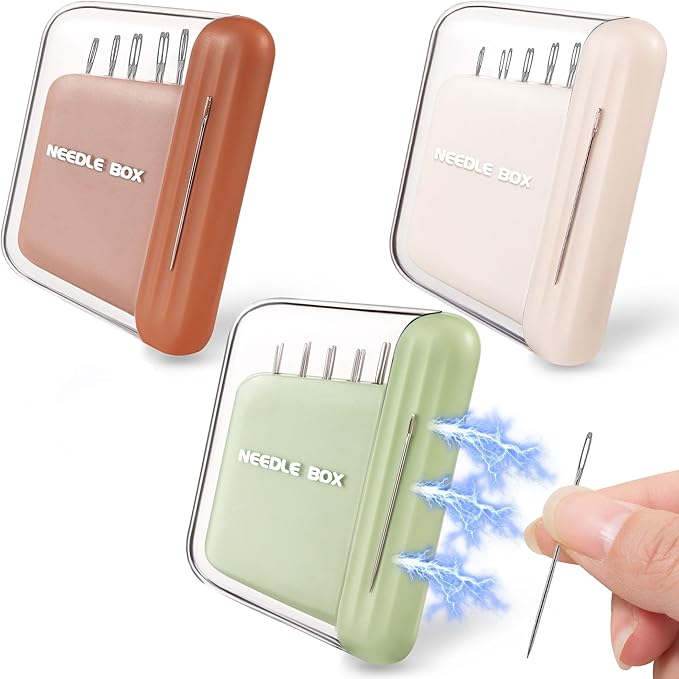3 Pack Portable Travel Magnetic Sewing Needles Case with 5 Sizes 30 PCS Sewing Sharp Needles Hand Quilting Needles,Embroidery Needles Magnetic Needle Holder for Hand Sewing Art Crafts Repair