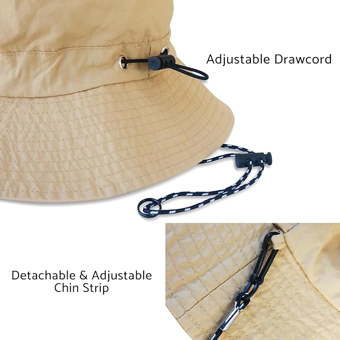 PFFY Packable Sun Bucket Hat for Men Women Outdoor UV Protection Sun Hats Waterproof Lightweight Hiking Outdoor Cap