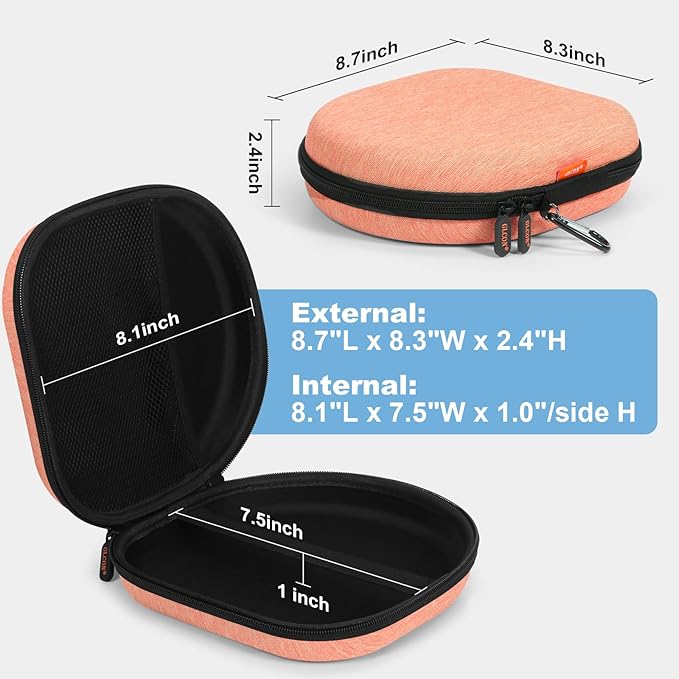 Hard Shell Headphone Case - Durable Zipper Travel Case Portable Carrying Pouch Bag Compatible with Sony WH-CH520/WH-CH720N, JBL Tune 510BT/720BT/520BT/770NC, Soundcore Q20 Q20i Q30, Jlab Headphones
