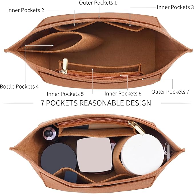 LOUKAYCCI Purse Organizer Insert for Le Pliage Large Handbags Insert Organizer (EarthColor, Large)