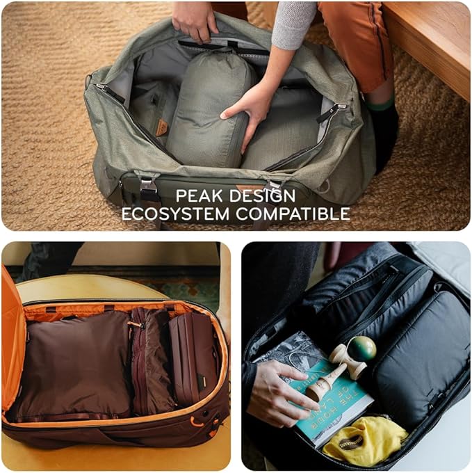 Peak Design Packing Cube, Eclipse, Weatherproof Luggage Cube with Dual Compartment Organization, Expansion and Compression, Zipper Opening, Travel Organizer for Men and Women, Size M