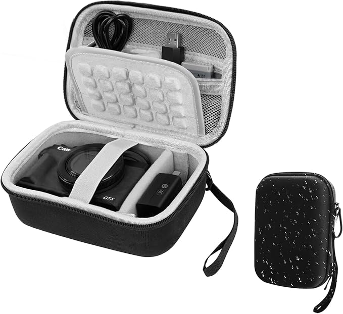 EMART Digital Camera Case, Protective Small Camera Bag for Kodak Pixpro Fz55，Cannon G7 X Mark III(Fits Cameras <6"x4"x1.85") - Lightweight & Durable Camera Case for CAMKORY/Lecran/VJIANGER(Case Only)