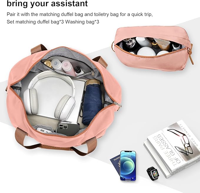 Joyway Luggage Set 3 Piece Suitcase Sets with Spinner Wheel,Hardside Expandable Travel Laggage with TSA Lock (20/24/28 Pink brown