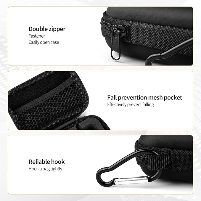KZ ZS10 Pro IEM Case for in Ear Monitor, CCZ ZC02 Earbuds Case with Carabiner, EVA Travel Storage Bag for CCA CRA, Shure SE215, Moondrop Chu, CCZ Melody, KBEAR KS1, TANGZU Wan'er, iems Cable, Ear tips