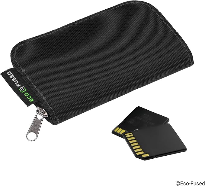 Eco-Fused Memory Card Case - Fits up to 22x SD, SDHC, Micro SD, Mini SD and 4X CF - Holder with 22 Slots (Black / 22 Slots - 2 Pack)