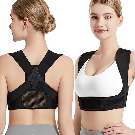 JMPOSE Posture Corrector for Back Support: Adjustable Shoulder Posture Brace for Men and Women (Black, Large/X-Large)
