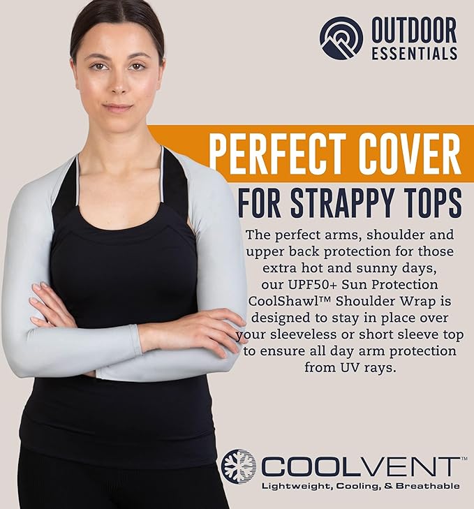 OutdoorEssentials Arm Sleeves for Women - Golf UV Shawl with Sleeves - Workout Shrug Bolero - Arm Tights for Sun Protection