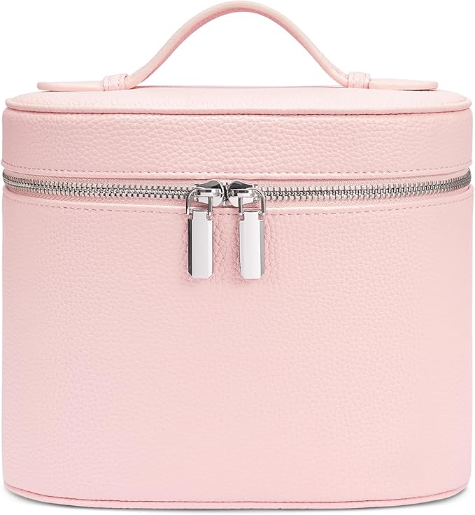 honitty Makeup Bag, Travel Make up Case with Compartments and Handle, Portable Cosmetic Organizer Bags,Toiletry Bag for Women
