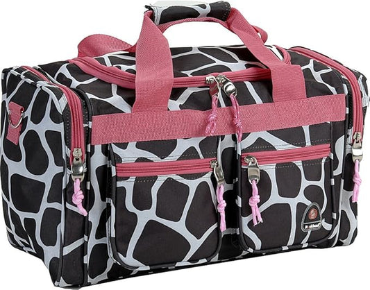 Rockland 19" Polyester Duffel Bag, Pink Giraffe