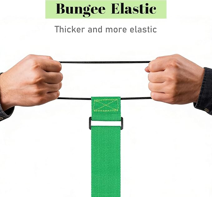 Multi Use Strong Adjustable Luggage Connector Straps for Suitcases,2 Pack Flexible Luggage Accessories Elastic Fastening Bag Strap (Green)